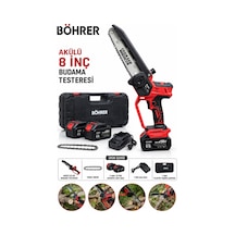 Böhrer Ba011407 10 Pilli 2 Akülü Kömürsüz 20cm Akülü Dal Budama Testeresi