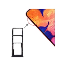 Samsung Galaxy Uyumlu A10 Sim Kart Tepsisi Siyah + Mikro Sd Kart Tepsisi