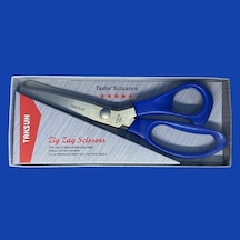 Taksun Makas Plastik Saplı Sürfile Zigzag 9" 23cm Mavi