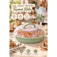 Porsima 0653 Vista Yuvarlak Kek Börek Taşıma Kabı 32 Cm - Mint Yeşili Hamur İşi Fanusu
