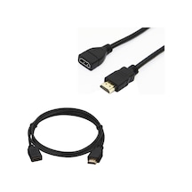 Erkek-dişi Gold Uçlu 50 Cm Uzatma Hdmı Kablo Mini Hd Uydu Alıcı Uyumlu