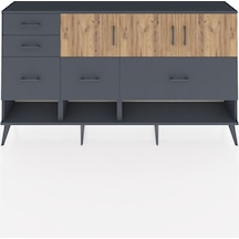 Arges Konsol 3 Raflı 5 Çekmeceli 3 Kapaklı 176x30x99 Antrasit-çam/antrasit Atlas Çam/antrasıt - Antrasıt