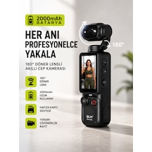 2000mah Q7 2.5k Uhd Akıllı Cep Kamerası 180 Dönebilen Hd Mini Kamera Hafıza Kart Destekli