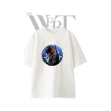 Thewert Kaskli Ninja Tasarım Baskılı Ünisex Beyaz Oversize T-shirt