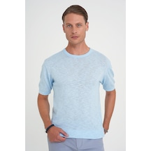 Comfort Fit Bisiklet Yaka Kısa Kol Spor Mavi Triko Tr 881 Mavi Comfort Fit Bisiklet Yaka Kısa Kol Spor Mavi Triko Tr 881 Mavi