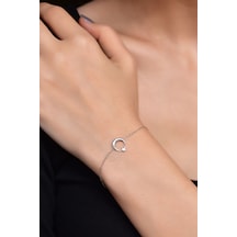 Papatya Silver 925 Ayar Gümüş Rodyum Kaplama Ayyıldız Bileklik