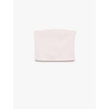Koton Pamuklu Straplez Kolsuz Slim Fit Crop Bluz Pembe 5sal30203ık Gül