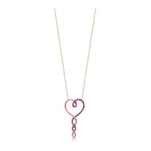 Cosar Silver 925 Ayar Zirkon Taşlı Kalp Kolye Rose