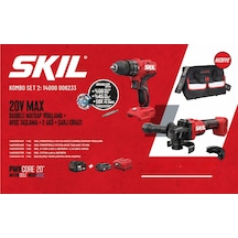 Skıl Kombo Set 2 3021CA 20V Max Darbeli Matkap Vidalama + 3923CA Avuç Taşlama + 3110AA 2.5AH Li + 2.4A Şarj Cihazı + 3137AA 4AH Li Batarya