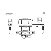Volkswagen Transporter T6 Torpido Kaplama 2009-2014 37 Parça Karbon