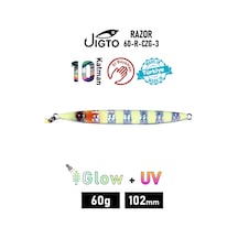 Jig, Zoka, Suni Yem, Glow Uv Metal Jig, 60gr 10cm Razor 60