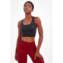 Maraton Active Slimfit Kadın Bisiklet Yaka Kolsuz Fitness Siyah Bra 813047-Siyah