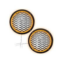 Ledli Hoparlör Kapak 16cm 2adet 12v Pk-5050, Amber