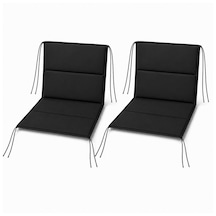 Microcase İple Sabitlemeli Katlanabilir Sırtlıklı Tasarım Kamp Sandalyesi Minderi Piknik Outdoor Balıkçılık 80x40 Cm 2 Adet Al5565 Siyah