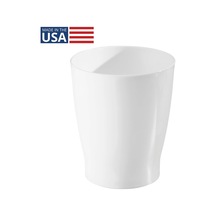 İdesign Banyo, Yatak Odası, Ev Ofis, Yurt İçin Kompakt Yuvarlak Plastik Çöp Kovası, 19,6 Cm X 19,6 Cm X 23,1 Cm, Franklin Koleksiyonu, Beyaz