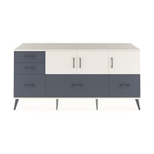 Hyperion Konsol 2 Raflı 5 Çekmeceli 3 Kapaklı 176x44x83 Aytaşı-aytaşı/antrasit Aytaşı/antrasit