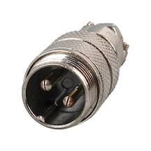 Ayt Mayk Gx16-2 Pinli Metal Erkek Konnektör Jack Soket M16 16mm Çap Vida Dişli
