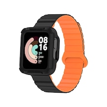 Butam Bilişim Xiaomi Redmi Watch 1 Silikon Kordon Krd-105 Strap Kayış-siyah-turuncu