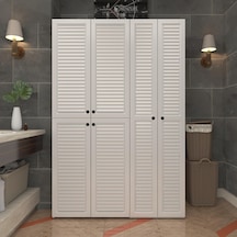 Kenzlife Membran Çamaşır Kurutma Makinesi Dolabı Yaromira Byzbyz Panjur 180 120 64 Mebran Kapak Mdf Gövde Beyaz