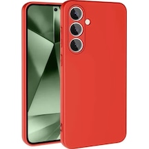 Newface Samsung Galaxy S24 Fe Kılıf Nano İçi Kadife Silikon - Kırmızı