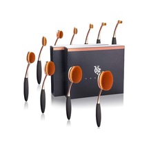 Tr Makyaj Fırça Seti 10 Adet Profesyonel Oval Diş Fırçası Fondöten Kontur Pudra Allık Conceler Eyeliner Karışt