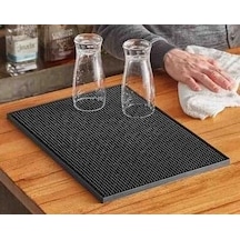 Silikon Bar Matı, Siyah, Kaymaz Tezgah Ve Bulaşık Kurutma Matı, 43x29 Cm, Mutfak Ve Bar İçin Açık Bej