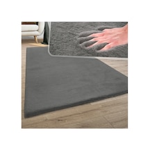 Sarar Peluş Post Halı Kürk Halı 80x140 Antrasit