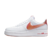 Nike Air Force 1 '07 Jumbo Swoosh Leather Hakiki Deri Erkek Spor Ayakkabı Beyaz Turuncu