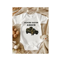Lupi Benim Dayım Asker Yazılı Bebek Zıbın ekru