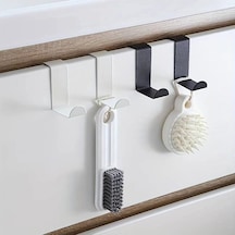 Banyo Siyah Askılık Kapı Arkası Bornoz Askılığı Mutfak Banyo Askılığı Havlu Askılığı Elbise Askılık 4 Lü Siyah