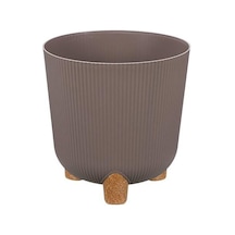 Omnipazar Elf-453 Dekoratif Derin Nostalji Ayaklı Saksı Takımı 16 Litre Vizon