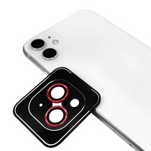 iPhone 14 Uyumlu Zore CL-09 Kamera Lens Koruyucu-Kırmızı Kırmızı