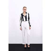 Sateen Aksesuar Detaylı Pantolon - Ekru