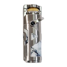Parmida Tek Torch Pürmüz Gümüş Mermer Desenli Metal Puro Çakmağı - Tr9220