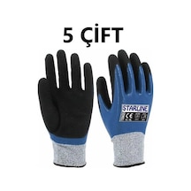 5 Çift Kesilmez Eldiven E-135625 Nitril Köpük Starline 4x43c 9 Numara