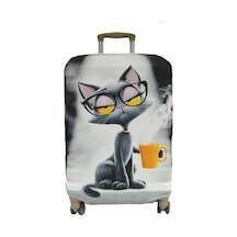 My Saraciye My 161 Cool Kedi Valiz İçin Kılıf Rengarenk-orta Boy Çok Renkli