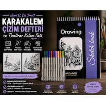 Dreamart Galery Karakalem Çizim Defteri Ve Finelineer Kalem
