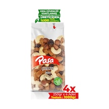 Paşa Kuruyemiş Çiğ Karışık Naturel Kuruyemiş 4 x 250 G
