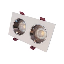 Beyaz Krom Çiftli Sıva Altı Spot Cob Led Armatür Gu10 5w Beyaz Işık Genel