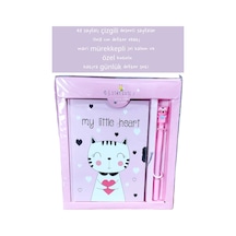 48 Sayfalı Çizgili Desenli Sayfalar 13x18 Cm Defter Ebatı Mavi Mürekkepli Jel Kalem Özel Kutulu 10
