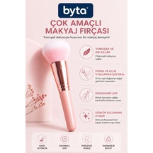 Çok Amaçlı Makyaj Fırçası Yumuşak Kıllı Pudra, Allık Ve Yüz Makyaj Fırçası Pembe