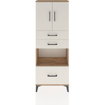 Arges Dolap 3 Raflı 3 Çekmeceli 2 Kapaklı 60x30x163 Çam-aytaşı Atlas Çam