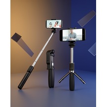 Bluetooth Kumandalı Selfie Çubuğu Tripod 186 Mm