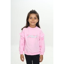 Toontoy Kız Çocuk Fantasy Çiçek Baskılı Sweatshirt Açık Pembe