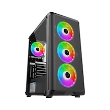 Gametech Wolf 4 x120 MM Rainbow Fanlı Oyuncu Bilgisayar Kasası