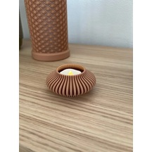 Ahşap Renk Led Mumluk Led Yemek Masası İçin Dekorasyon, Modern Masa Dekorasyonu ŞEFFAF