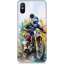 Xiaomi Mi A2 Uyumlu Motorsikletçi Desenli Silikon Kılıf