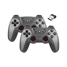 Gri Bluetooth Bağlantılı Kablosuz Gamepad 2 Adet Pc Uyumlu siz - Elektronik