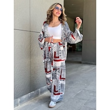 Kadın Mix Desenli İkili Kimono Takım - S504506 Çok Renkli