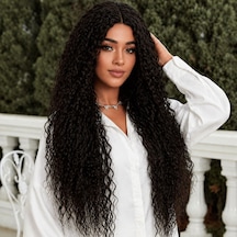 Afro Daa Fiber Sen Tül Peruk / Koyu Kestane - Elm-01-874994 Karışık - Çok Renkli